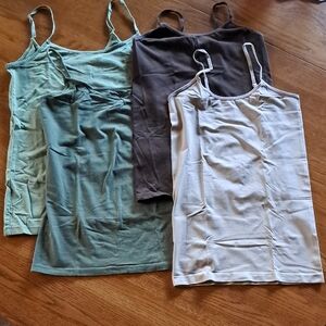 Time and Tru Women's Camisole Set - Black, Green, Cream